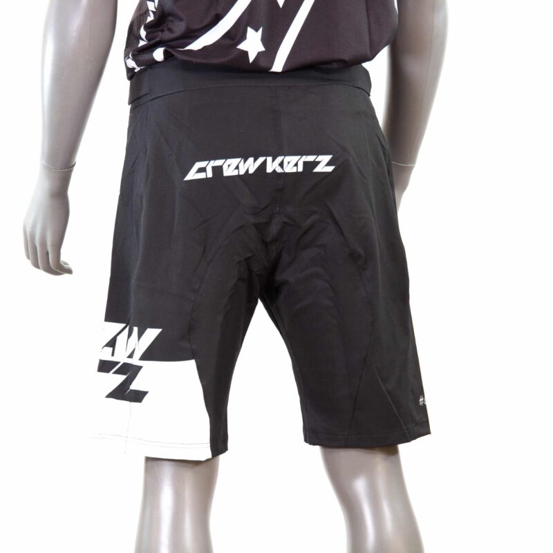 Short Race 6/14 Ans Crewkerz Blanc & Noir – Image 2