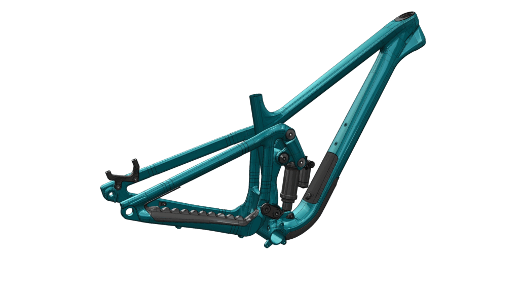 Cadre bleu de vélo de montagne sans roues