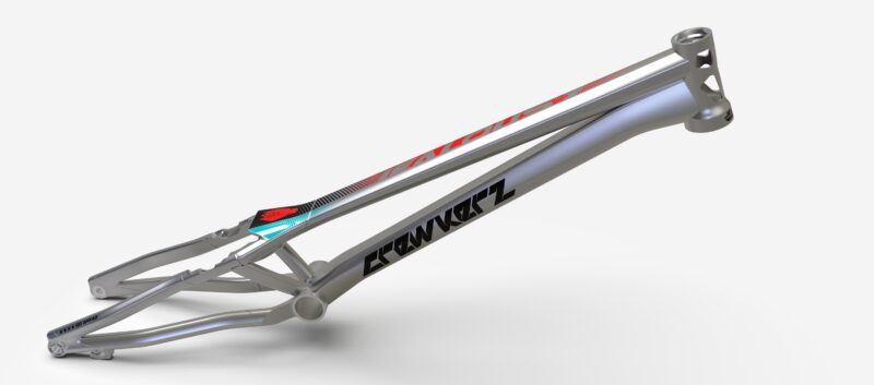 Cadre de vélo gris moderne et élégant.