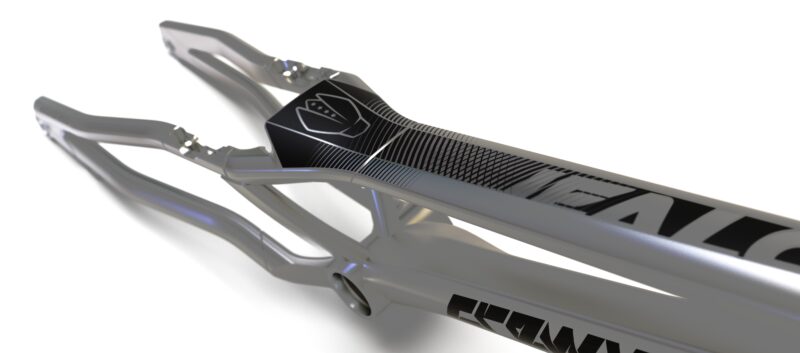 cadre jealousy ultimate nextgen 26" s m l Cadre de vélo gris avec design moderne et graphique.