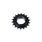 Pignon de vélo noir sur fond blanc.