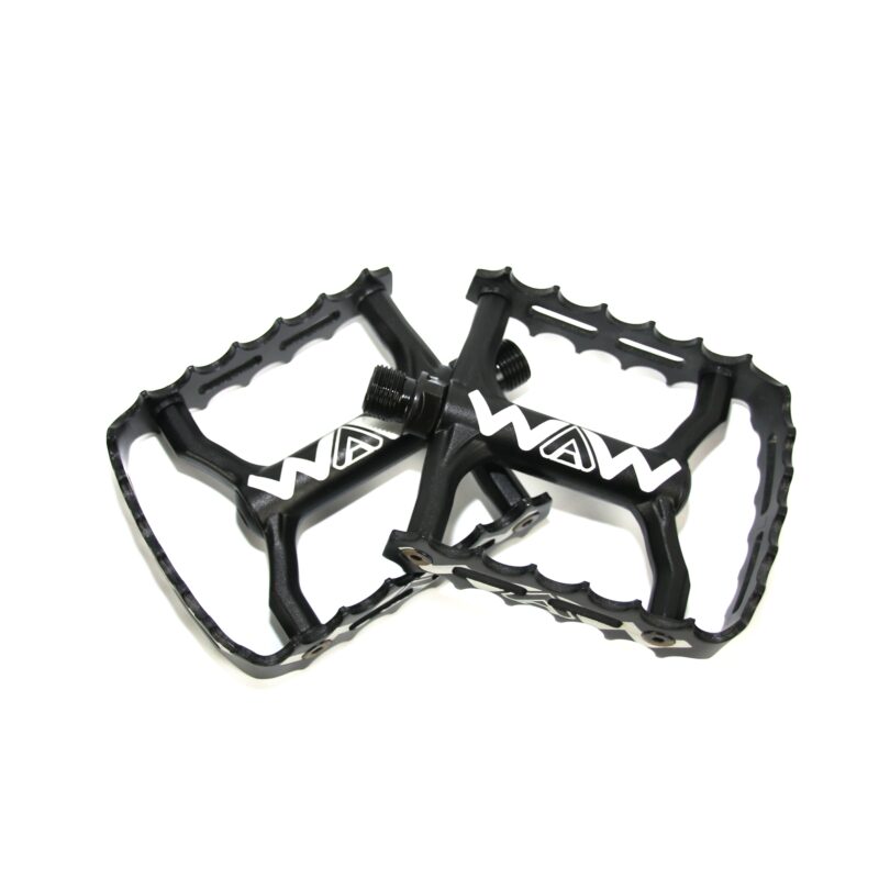 paire de pedales waw simple cage Pédales VTT noires en aluminium