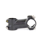 Potence de vélo noire en aluminium.