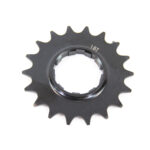 Pignon vélo noir à 18 dents.