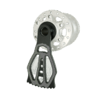 Engrenage de vélo avec support noir et blanc.