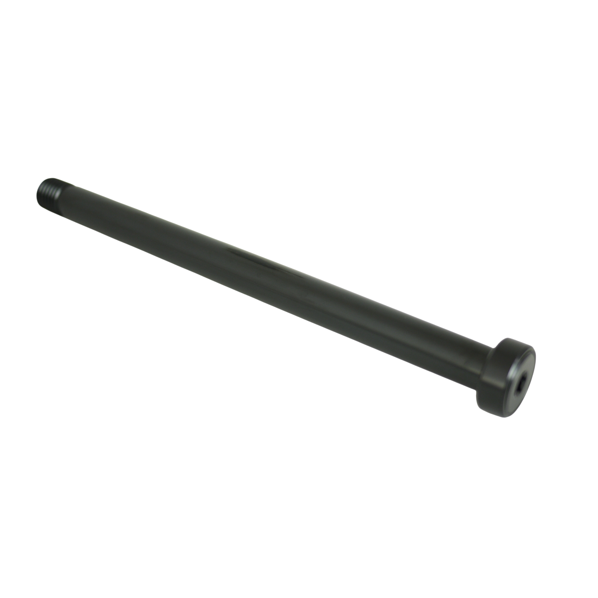 chaine kmc z1 ehx silver Boulon métallique long sur fond noir.