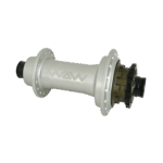 Moyeu de vélo en alliage gris.