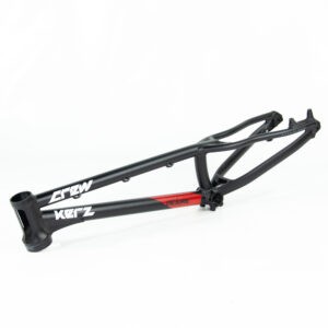 Cadre de vélo noir et rouge moderne.