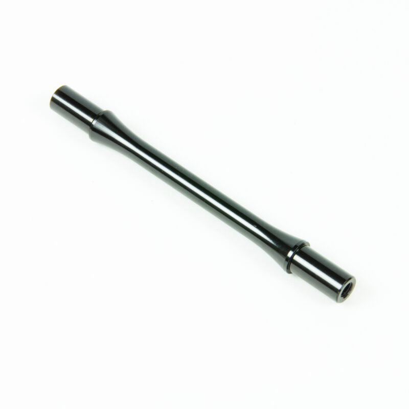 Tige noire en métal avec extrémités élargies.