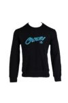 Sweat noir avec logo Crown bleu.