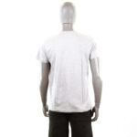 Mannequin portant t-shirt gris vu de dos.
