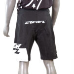 Short de sport noir et blanc, vue arrière.