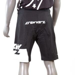 Short de sport noir et blanc, vue arrière.