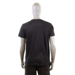 Mannequin portant un t-shirt noir vu de dos.